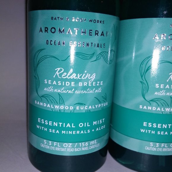 Set of 2 Bath & Body Works Aromatherapy Essential Oils Mist Relaxing Seaside Bre - Picture 3 of 5